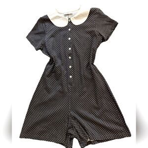 women's Y2K Energie brand black & white polka dot short romper
